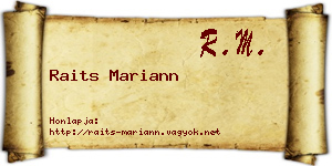 Raits Mariann névjegykártya
